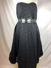 LANE BRYANT BLACK STRAPLESS EVENING PARTY COCKTAIL DRESS LACE FULL SKIRT NWT