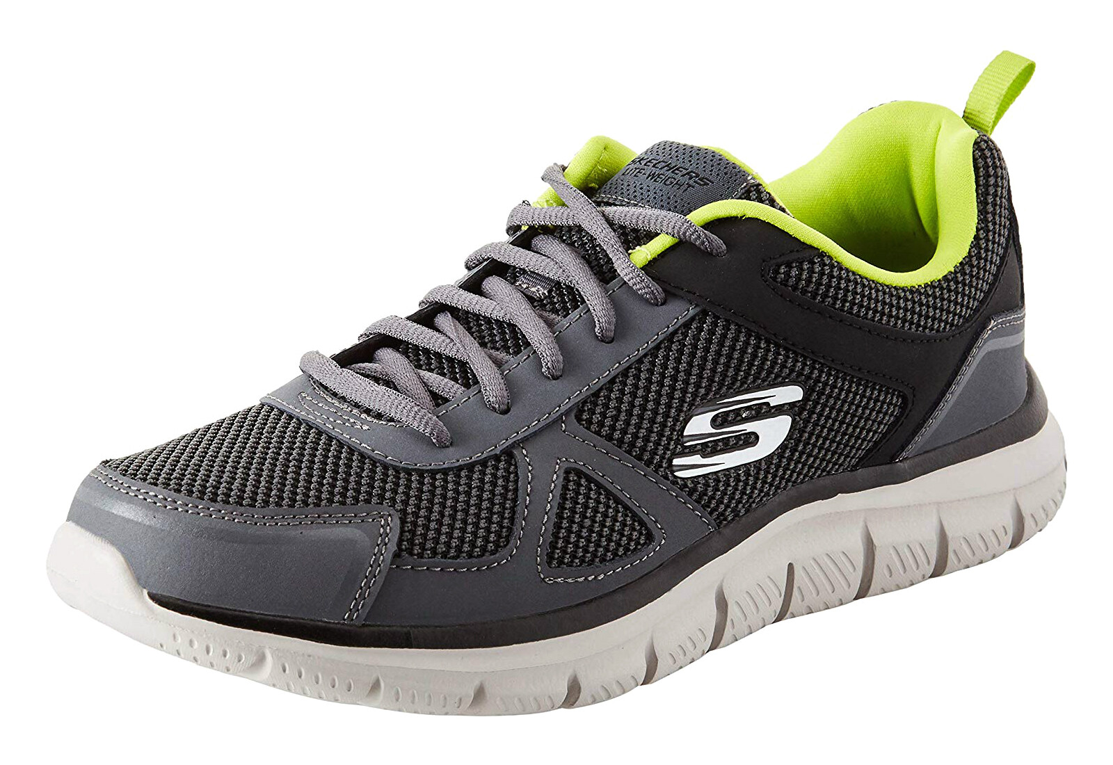 Skechers Mens Charcoal Grey Lime Track 