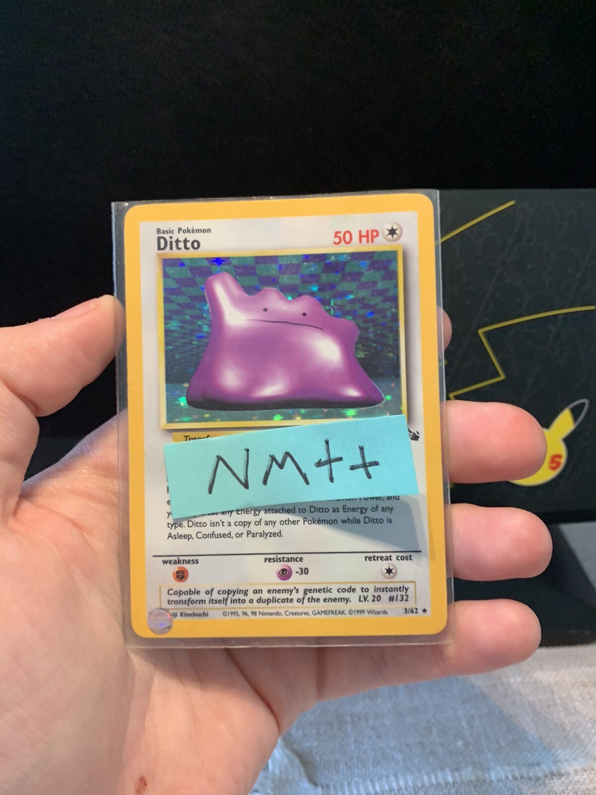 Pokémon Card Ditto Holo 3/62 Fossil Ultra Rare WOTC 1999 176💎NM ++💎