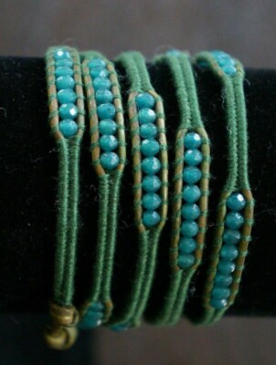 Chan Luu Green Beaded Wrap Bracelet Chan Luu Style Green Wrapped Bracelet - Etsy main image 3