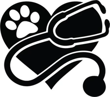 4.25" Vet Decal RVT Veterinary Tech Veterinarian Pet Sticker Heart Pawprint Love