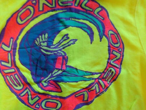 Vtg 80s 90s O'Neal Zip Surf Logo Neon Hoodie Sz M Boxy 23/23 Rare Surfing Logo - Picture 3 of 9