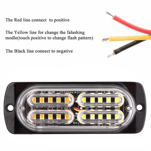 8X LED Emergency Truck Car Warning Flash Amber/White Light Strobe Bar Waterproof - Picture 10 of 12