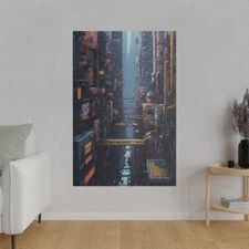 Maze Future: Aerial View Pixel Art Dystopian Cyberpunk City Blocks Alleyways