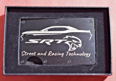 SRT Hellcat RFID Blocking Minimalist Wallet 1-15 Cards Plus Money clip (BLACK)