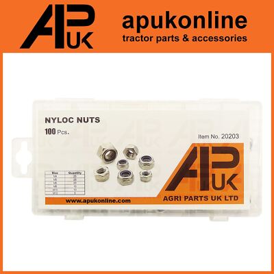 100tlg Sortiment Kontermuttern Nyloc Nylon Kontermuttern sortiert M4 M5 M6 M8 M10 M12