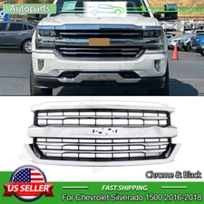 For 2016-2018 Chevy Silverado 1500 Front Grille LTZ High Country Chrome & Black