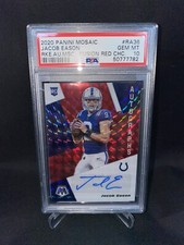 NFL Mosaic Colts Jacob Eason Red Fusion Autographed Rookie Card *GEM MINT PSA 10