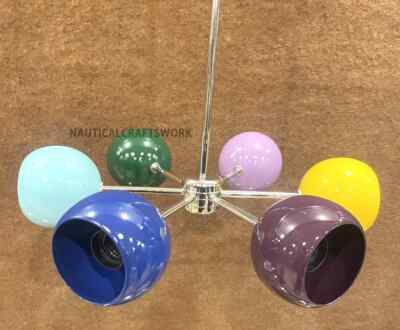 6 Light Ceiling Chandelier Handmade Metal Chandelier Colorful Chandelier Light