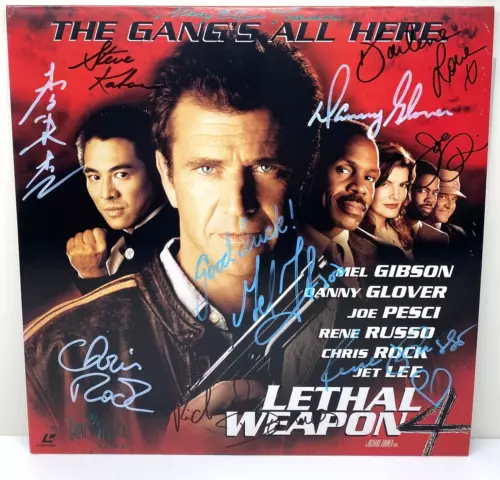 Lethal Weapon 4 LD Movie 11 Cast Signed Mel Gibson Jet Li Chris Rock Joe Pesci