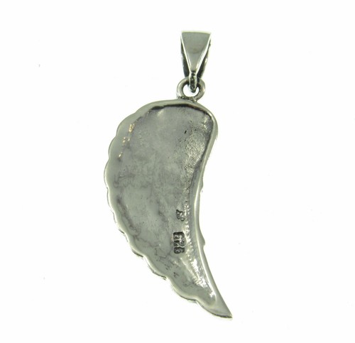 Solid 925 Sterling Silver Angel Wing Pendant, Religious Hope & Protection Charm - Picture 8 of 8