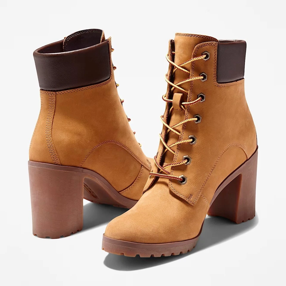 Bota Timberland Feminina Allington Salto Alto Couro com Cadarço 6 Polegadas A1HLS - Imagem 3 de 4