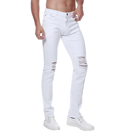 Herren Ripped Jeans Stretch Distressed Destroyed Tapered Leg Skinny Hose - Bild 23 von 51