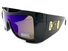 V.W.E. - Marco De Lentes Transparentes Ovalado De Metal Fino De Tamaño Mediano Sin Receta, Negro/Plata
