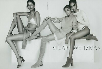 STUART WEITZMAN Gigi Hadid Magazin Druckanzeige lange Beine High Heels Schuhe...