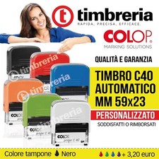 TIMBRO PERSONALIZZATO AUTOMATICO AUTOINCHIOSTRANTE COLOP C40 59x23 LOGO TIMBRI