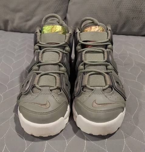 AIR More Uptempo 917593-001 Iridescent Green Womens Size 7.5 SCUFF ON HEELS - Picture 2 of 15