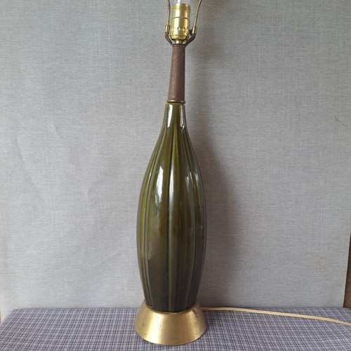 Mid Century Modern Green Table Lamp MCM Corded Electric
