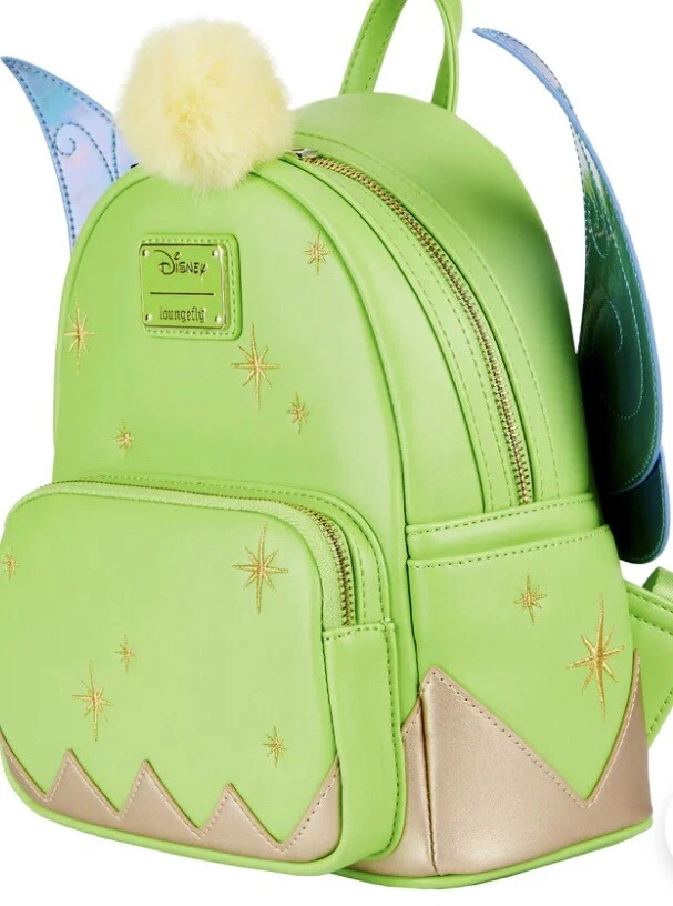 LOUNGEFLY DISNEY TINKERBELL W/ IRIDESCENT WINGS MINI BACKPACK COLLECTORS  OUTLET EXCLUSIVE