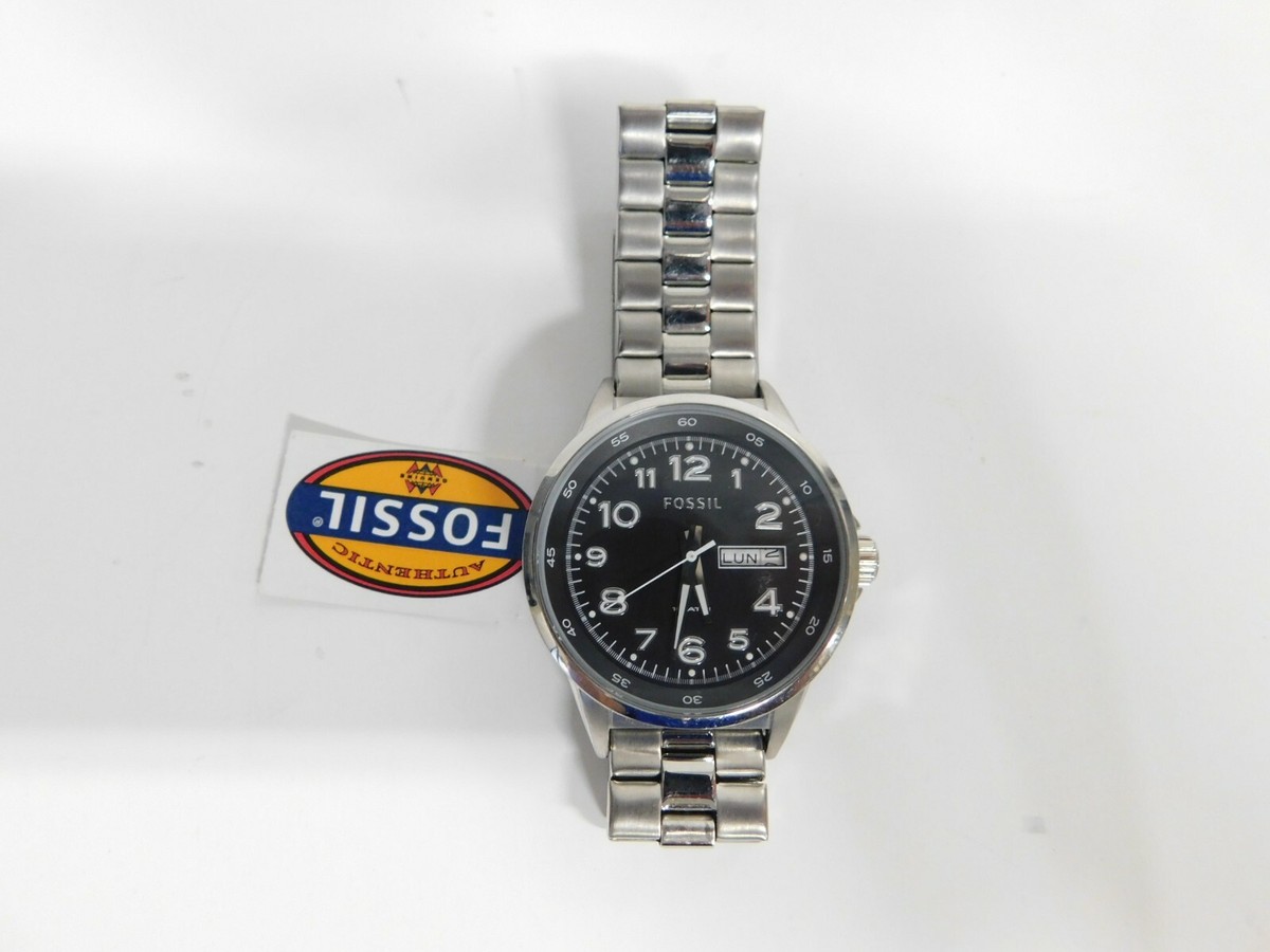 Fossil Women's AM4332 Maddox Black Mother-of-Pearl Dial Watch New