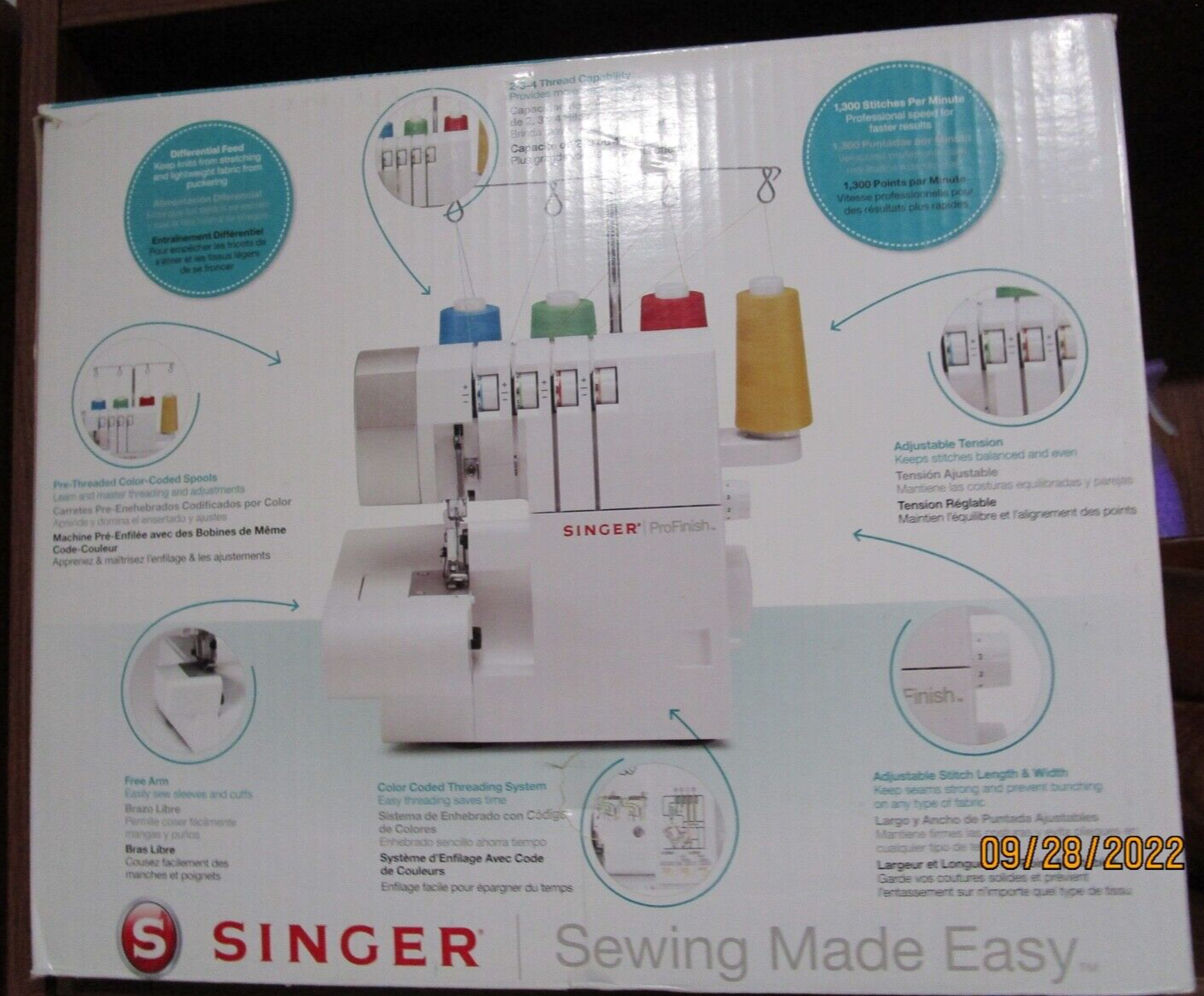 SINGER PRO FINISH..2 3 4 THREAD ..12CG754.. PRE OWNED EXCELLENT CONDITION