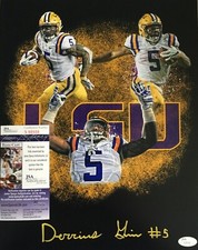 Derrius Guice LSU Tigers Signed 11x14 Autographed Photo JSA COA N8 Redskins