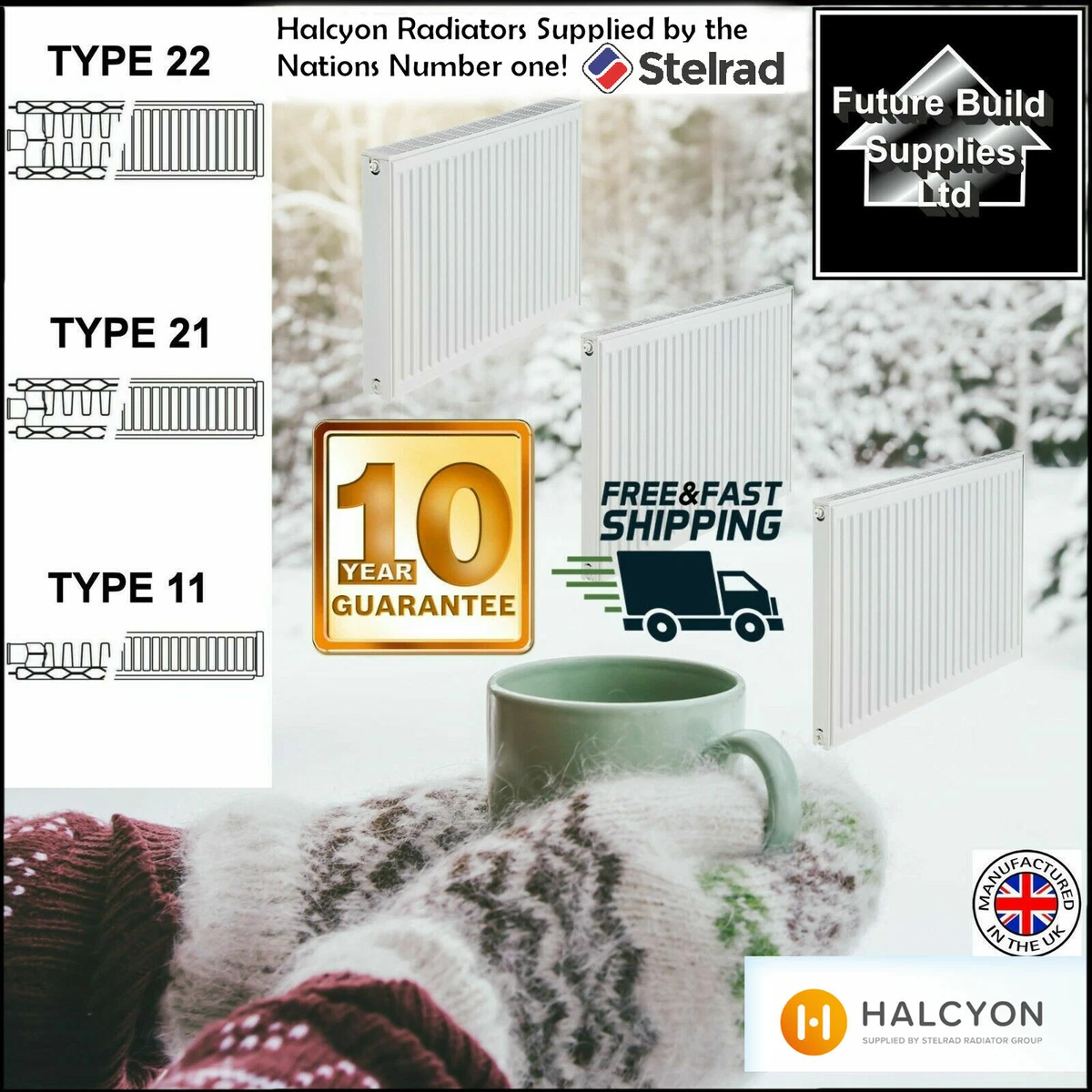 600mm High Central Heating Radiator Double or Single Convector Panel K1 or  K2