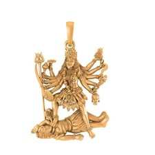 925 Sterling Silver 22k Gold Plated Goddess Kali Maa Pendant