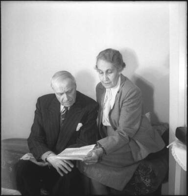 Albert Bassermann Else Schiff around 1950 Historic Switzerland Old Photo