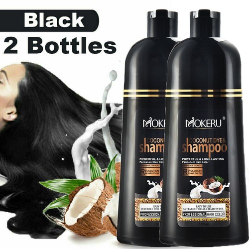2*500ml Hair Dye Shampoo Natural Herbal Permanent Instant Dye Hair Color Shampoo - Picture 2 of 12