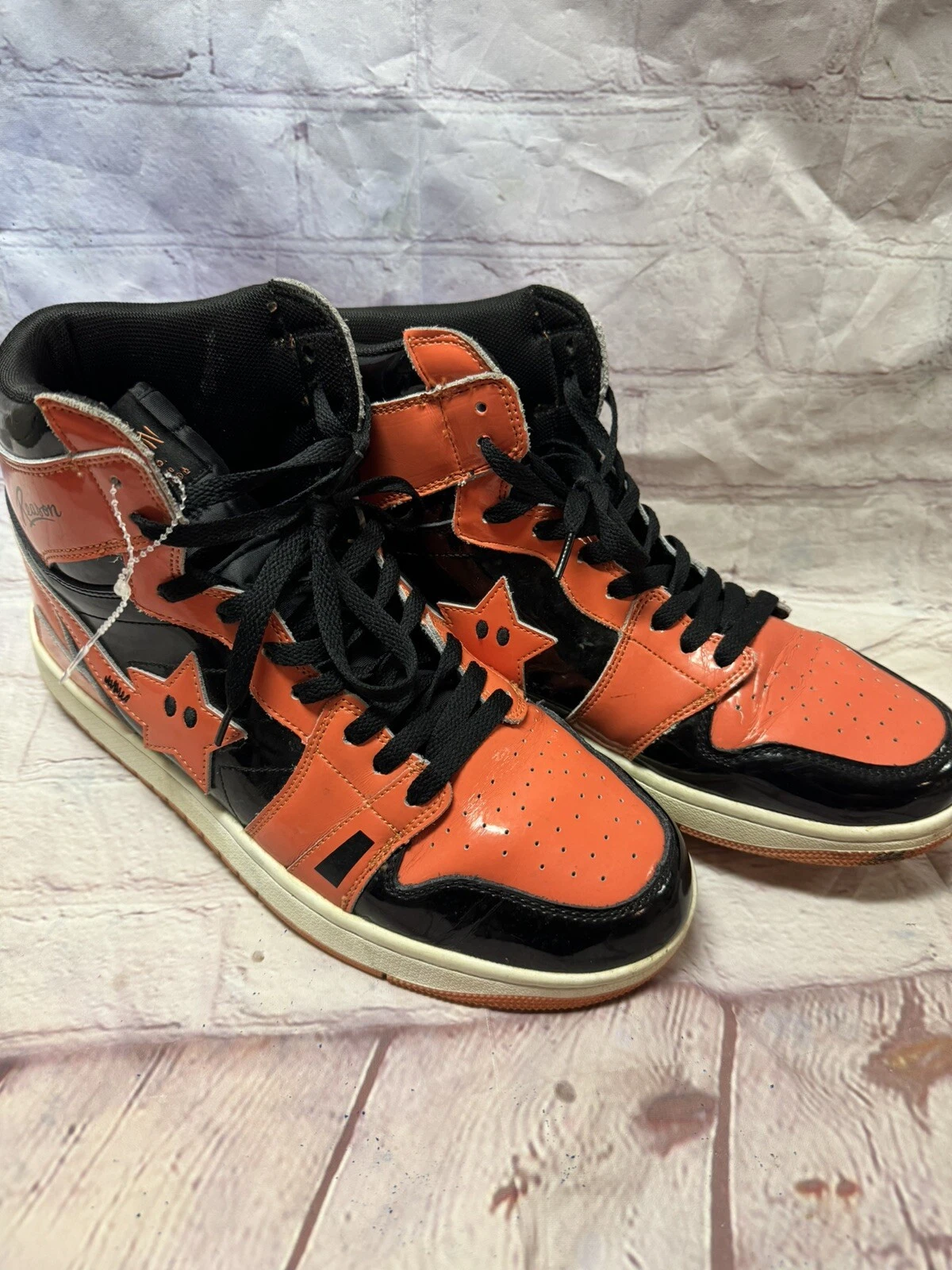 Supreme Reason Brand Co Shooting Star hauts orange pour hommes taille 11 d'occasion