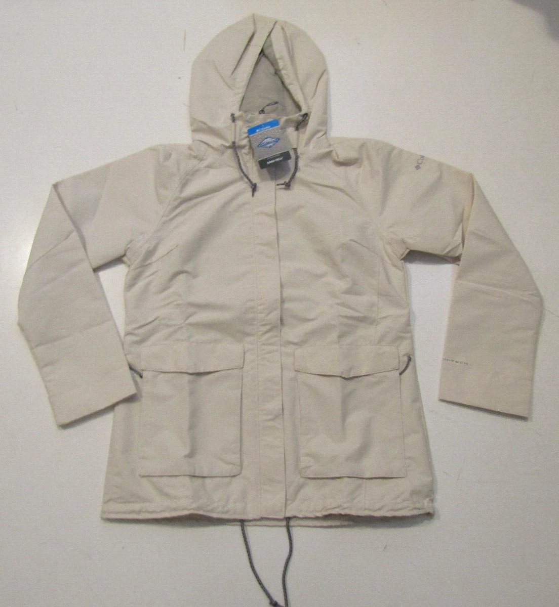 COLUMBIA Double Pocket Rain Jacket Coat Chalk Cream Off White Omni-Tech Size M
Opens in a new window
