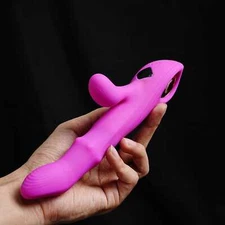 Rabbit Thrusting Vibrator Finger Dildo Clit G-Spot Massager Sex Toys for Women