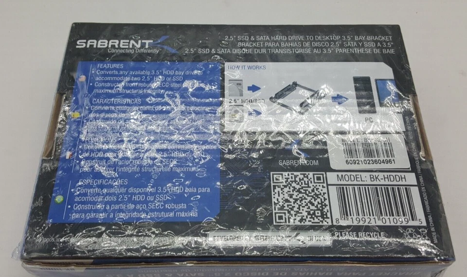 Sabrent 2.5 to 3.5 Inch Internal Hard Disk Drive Mounting Bracket Kit BK-HDDH - Image 4 of 4