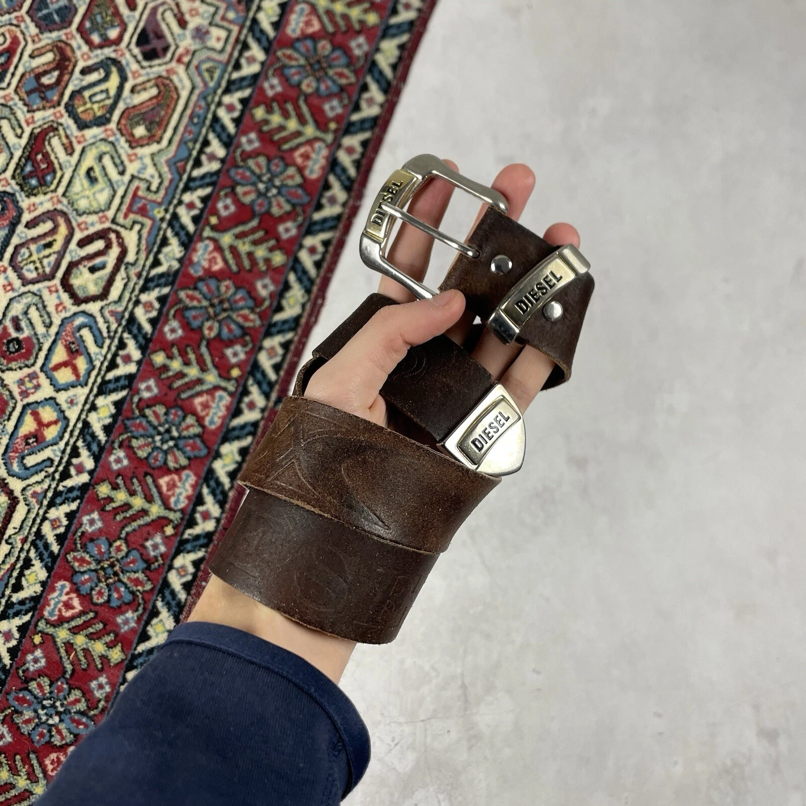 ❗️Vintage❗️Ceinture diesel avant garde cuir marron année 2000