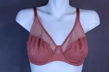 Chantelle Group 16M1 Underwire Unlined Lace Sheer T-shirt Bra size 32DDD orange