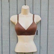 No Boundaries Women's Size Small Light Lift Wirefree Brown Latte Lace Bra, New