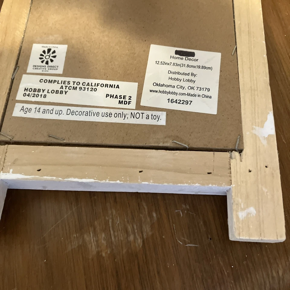 Hobby Lobby Wooded Chalkboard 12.52 X 7.83” Standing/ Hanging Distressed Rustic - Image 3 of 3