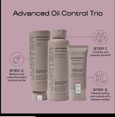 Jupiter Balancing Shampoo and Nourishing Conditioner + Anti Dandruff Serum Set