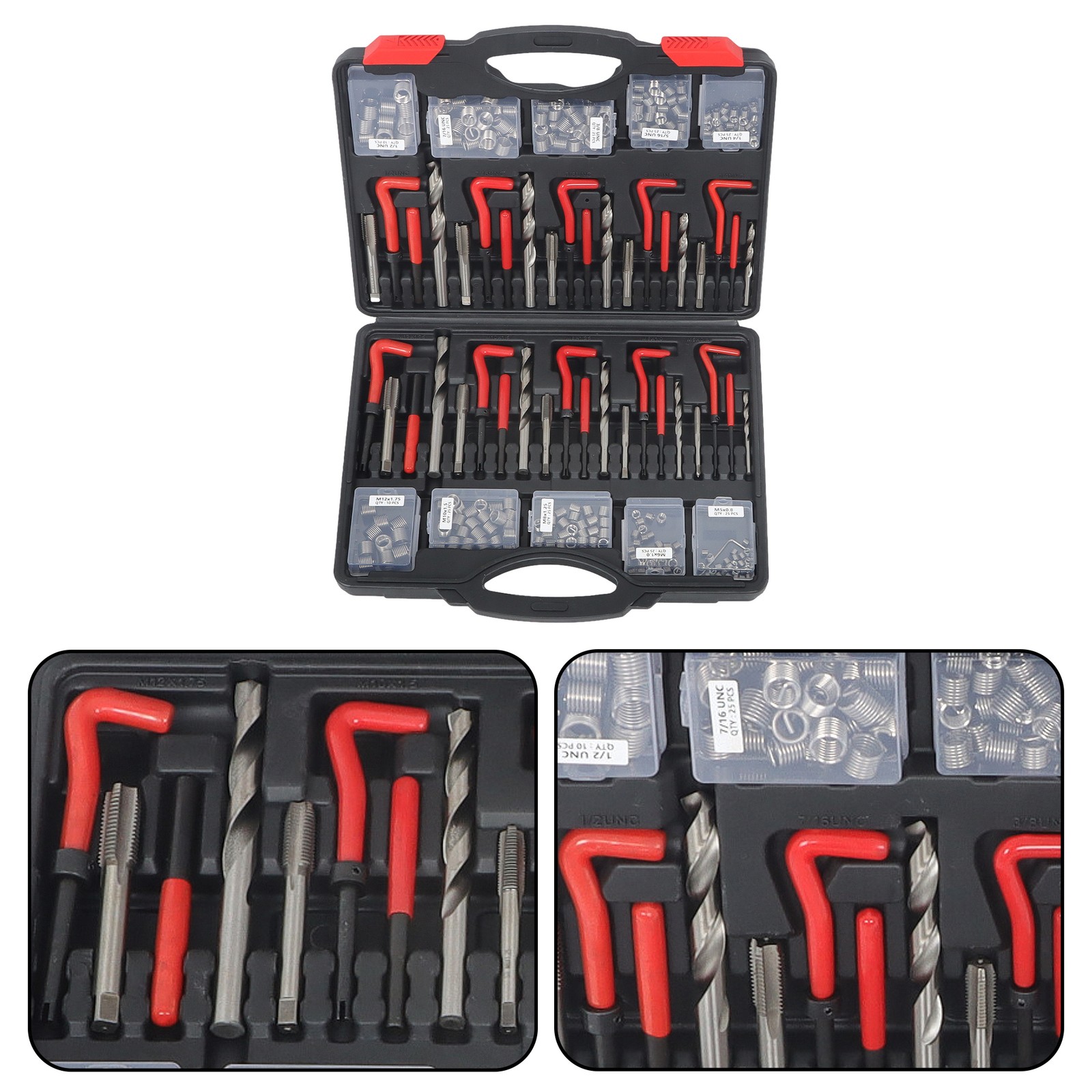 261 Pieces Thread Repair Kit Helicoil Repair Tools Kit Imperial & Metric New