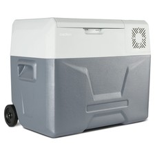 MEDION Mobile Kühlbox mit Kompressor 39L LED Anzeige für Auto LKW & Camping grau