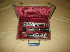 VINTAGE LEBLANC NORMANDY WOOD PLATEAU KEY STYLE Bb CLARINET & NOBLET MOUTHPIECE