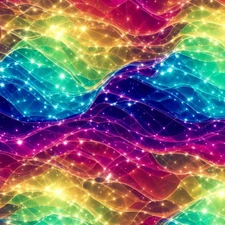 Neon Waves 42 - 18"x46" Hydrographic Film Hydro Dipping