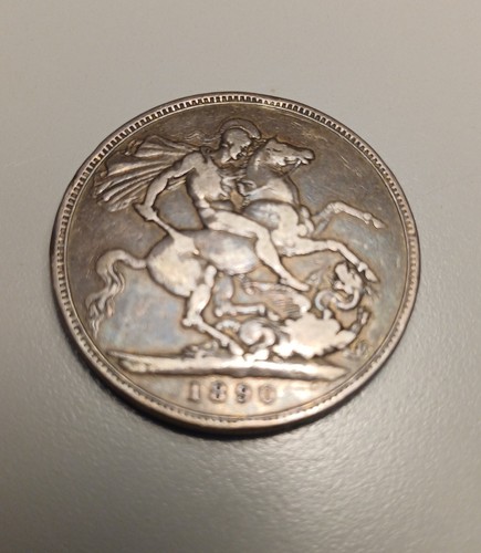 Queen Victoria 1890 Crown British Coin - Picture 2 of 2