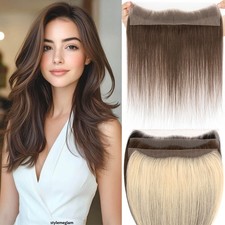 Men Women Hairpiece Toupee Natural Frontal Hairline Real Remy Human Hair Lace PU