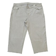 Chico's Perfect Stretch Girlfriend Slim Leg Capri Pants Gray 3.5 XL