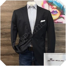 PETER MILLAR Mens Blazer Sport Coat Casual Jacket Size 48L Classic Wool Suit