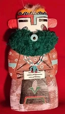 Hopi Corn Kachina signed KÄÉ & Ron Yava 6" by 4 by .5" VTG 1980s