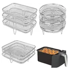 3 Air Fryer Rack Tray Stainless Steel Steaming Racks Air Fryer Tools Baking Pan