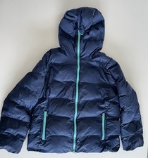 GAP Kids Youth XL Hooded Puffer Jacket Navy Blue Teal Zip PrimaLoft Insulated